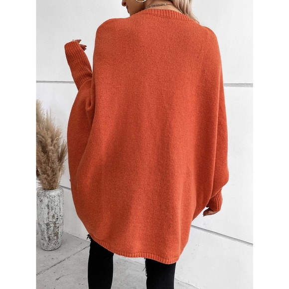 preppy Waterfall Collar Batwing Sleeve open front Cardigan sweater - Picture 2 of 8